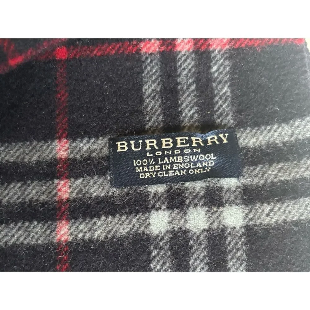 Vintage Authentic Burberry Lambswool Classic Unisex Scarf 72”L ~ Excellent